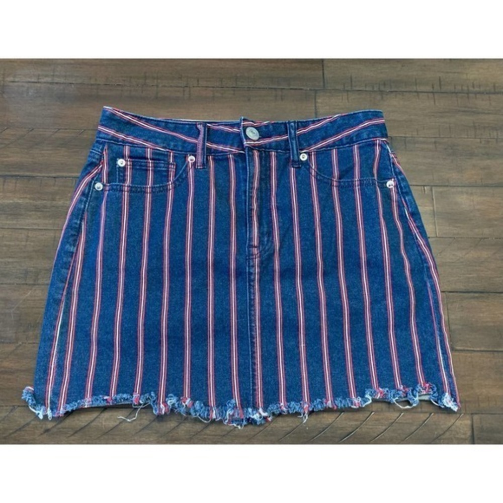 Red And White Striped Mini Skirt from American Eagle